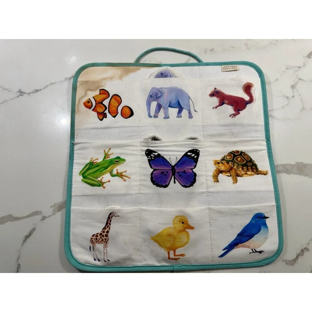 Lovevery Quilted Critter Pocket Animal Board Replacement Piece only Montessori